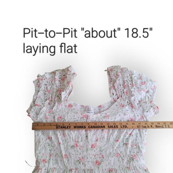 LoveShackFancy x Target Eyelet Midi Dress Pastel Puff Sleeve Fairycore XL Cotton - Picture 9 of 13